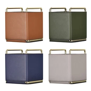 Cosmetic Container High Capacity Faux Leather Creative Desktop Storage Box - Picture 1 of 10