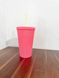 Starbucks Dragan Fruit Coral Studded 16oz Grande Tumbler Tasse Neon Pink - Bild 1 von 5