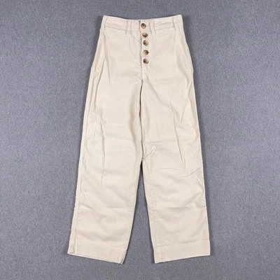 Pantalones de Capa Marina para Mujer 6 Marfil Crema Pana Bridget Pierna Ancha Corto Recto Foto 1 de 4