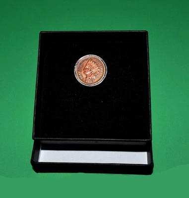 Gemelo antiguo único 1907 cabeza india centavo montado en metal plateado brillante Foto 1 de 4