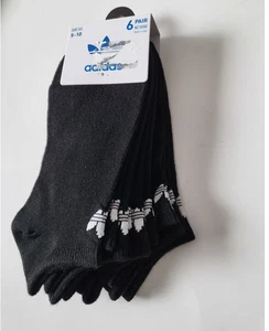 Womens ADIDAS Originals TREFOIL logo 6-pk SUPERLITE NO-SHOW SOCKS 6 PAIRS blk - Picture 1 of 12
