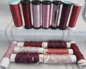 15 Kreinik Metallic REDS PINKS Braids Blending Filament Ribbon Thread NO LABELS - Picture 1 of 10