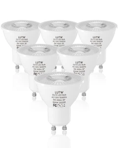 GU10 LED Light Bulbs Dimmable, 40W Halogen Equivalent, Cool White 6000K 450 L... - Picture 1 of 9