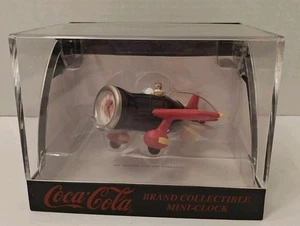 Vintage 1999 Coca Cola Coke Bottle Shaped Airplane Mini Clock NEW - Picture 1 of 6