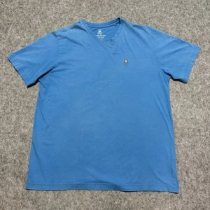 T-shirt uomo Psycho Bunny taglia XLT blu scollo a V manica corta streetwear hip hop - Foto 1 di 5