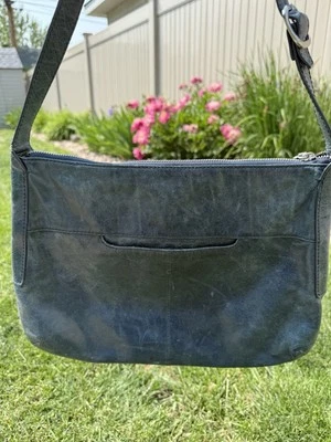 Bolso de hombro Hobo The Original de cuero envejecido suave verde oscuro/verde azulado Foto 1 de 4