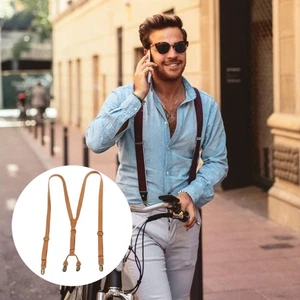 Adjustable Suspenders Belt PU Suspenders Perfect for Casual Occasion - Picture 1 of 8