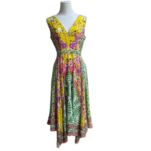SALONI Zuri Seidenkleid mit Taschentuchsaum Blumenmuster V-Ausschnitt Reißverschluss hinten ärmellos 10 - Bild 1 von 12