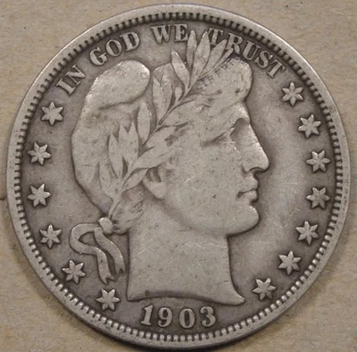 1903 Barber Half Dollar 50c VF As Pictured - Image 1 of 2