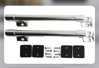 PAIR Stainless Steel HIGHLAND Grab Handle Boat/Door/Bath/Truck RV 1970s Original - Image 1 of 4