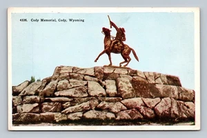 Vintage Cody Memorial Postcard Cody Wyoming Buffalo Bill Statue 4536 - Picture 1 of 2