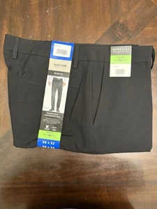 Kenneth Cole Reaction Techni-Cole Slim Fit Performance Pant 36x32 Black - Picture 1 of 6
