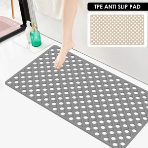 Shower Mat Nonslip Bath Mat with Suction Cups and Drain Holes Breathable stsfo - Picture 1 of 22