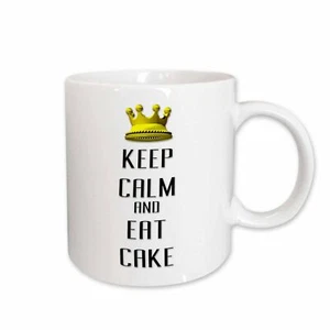 3dRose Gold Crown Keep Calm And Eat Cake Mug - Picture 1 of 14