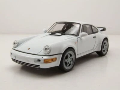 Porsche 911 (964) Turbo 1990 Coche a Escala Blanco 1:24 Welly - Imagen 1 de 4