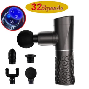 LCD 32 Speed Massage Gun Percussion Deep Tissue Muscle Vibrating Relax Gray - Picture 1 of 10