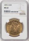 1895 S US Gold $20 Liberty Head Double Eagle - NGC MS 62