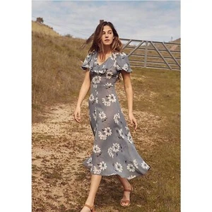 Christy Dawn The Daisy Ruffle Midi Dress Floral Mist Women's S - Picture 1 of 8
