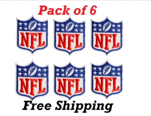 NFL Logo Football Small Collar Size Patch Embroidered Iron On 1.5" pack of 6 - Picture 1 of 5