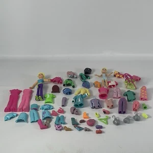 Lotto scarpe abbigliamento plastica gomma figure bambola Polly Pocket 60 pezzi vintage ad oggi - Foto 1 di 19