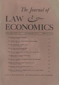 The Journal of Law & Economics, Volume XIII (2) October 1970 - Picture 1 of 1