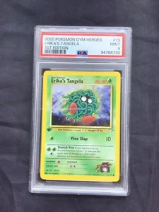 Pokemon Cards: Gym Heroes 1st Edition Common : Erika's Tangela 79/132 PSA 9 - Picture 1 of 6