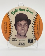Steve Braun 1977 Holiday Inn MSA Baseball Card Disc Seattle Mariners Star