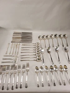 Vintage Hof Versilbert Sovereign Muster Besteck Besteck Set Art Deco 51 Teile - Bild 1 von 24