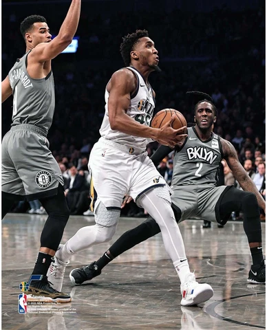 Donovan Mitchell Utah Jazz Unsigned Driving vs. Brooklyn Nets 8" x 10" Photo Cover