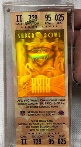 Boleto conmemorativo del Super Bowl 29 29 de enero de 1995 sellado y en plástico - Imagen 1 de 5