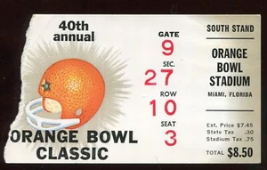 1974 40TH ORANGE BOWL TICKET STUB PENN STATE -LSU (V755) - Picture 1 of 2