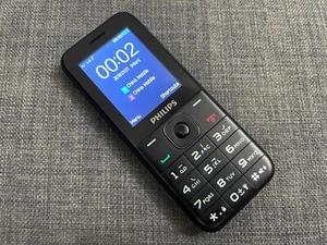 Used Philips E258S Black 0.3MP Torch Dual SIM GSM 2G Dualband Cell Phone Mobile - Picture 1 of 10