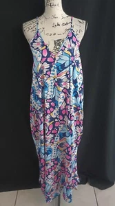 Maxi Vestido Van Winkle & Co Floral Sin Mangas Satinado Talla M z45 - Imagen 1 de 12