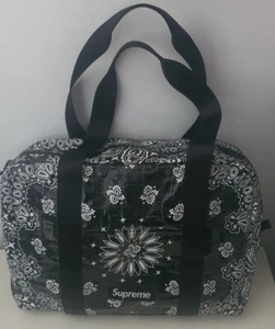 SS21 Supreme Bandana Tarp small duffle bag black 17L water resistant duffel  - Picture 1 of 11