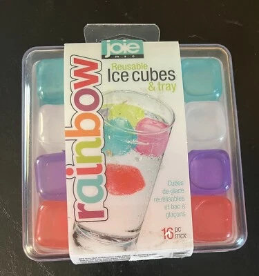 Rainbow Reusable Ice Cubes & Tray 16 Pc - A0144 - Image 1 of 2