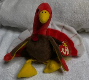 Ty Beanie Baby Gobbles the Turkey – 1996 – Tags Intact – Thanksgiving Plush – Es - Picture 1 of 12