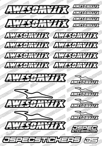 AWESOMATIX RC STICKER DECAL SHEET A5 SIZE CUSTOM EP TOURING CAR JSPEC ELECTRIC - Picture 1 of 15