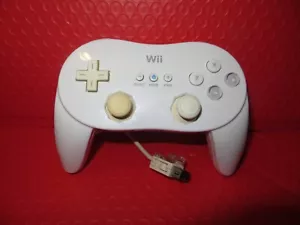 Genuine Nintendo Wii White Classic Controller Pro Remote Professional WORK GREAT - Picture 1 of 2