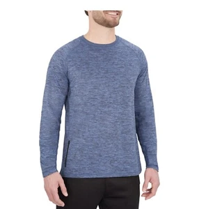 Member's Mark Men's Tech Fleece Pullover Crew Neck Shirt BLUE Medium - Picture 1 of 8