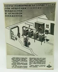 Póster soviético propaganda seguridad contra incendios URSS póster de queroseno comunista de colección RARO - Imagen 1 de 2