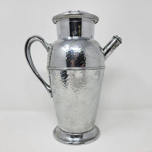 Vintage Getränkemixer gehämmert Aluminium Krug mit Getränke Zutaten Deckel - Bild 1 von 11