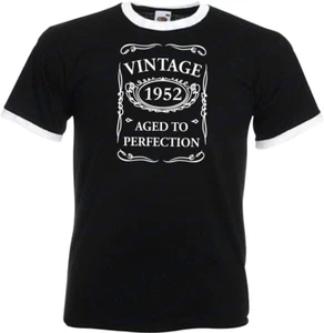 73. Geburtstag Geschenke Geschenke Jahr 1952 Herren Ringer Vintage T-Shirt gealtert bis neu - Bild 1 von 2