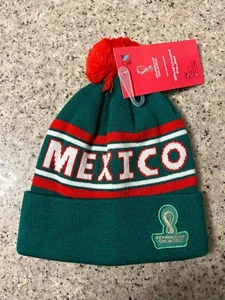 Mexico soccer team official beanie hat with pompon Youth Fifa 2022 - Picture 1 of 1