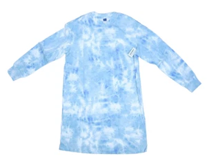 Old Navy Loose Vintage Tie-Dye Long Sleeve T-Shirt Swift Dress Blue Womens XS - Picture 1 of 12