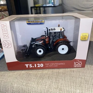 UH 1/32 Scale 6235 New Holland T5.120 Fiat Centenario + 740TL Terracotta Loader - Picture 1 of 5