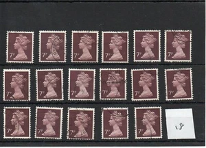 GB - Machin Definitives (MF018) - valor 7p - 17 copias - cancelaciones finas - Imagen 1 de 1