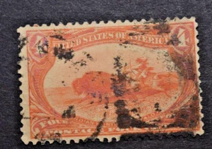 1898 US Stamp Scott #287 - 4 Cent - Trans Mississippi - Used/NG/LH/VF - Picture 1 of 2
