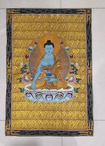 36" Tibet Tibetisches Tuch Seide Buddhismus Medizin Buddha Tangka Thangka Wandbild 112 - Bild 1 von 4
