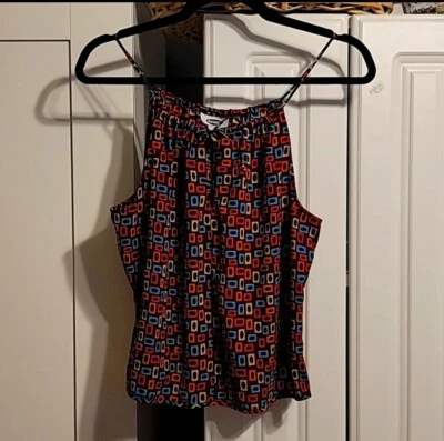 Old Navy Women's Tank Top Sz Small Multi Spaghetti Straps Geometric Colorful - Image 1 of 4