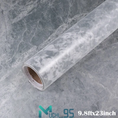 Papel Pintado Marmol Gris Brillante Para Encimeras Papel de Contacto Extraible - Image 1 of 4